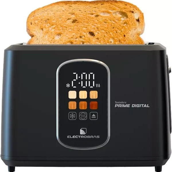 Tostadora Electrobras Prime Digital EBTP-10 1.000 watts 220 - 240 V ~ 50/60 Hz - Negra/Plata