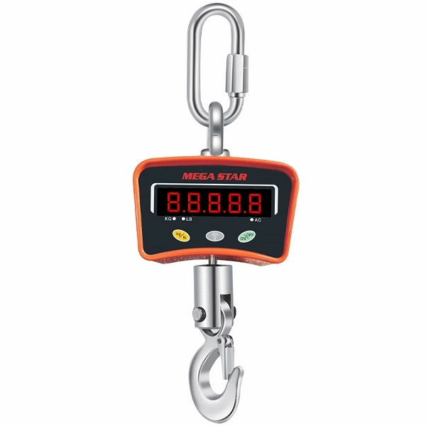 Balanza Digital Colgante MegaStar BC500 hasta 500 kg - Naranja/Negra
