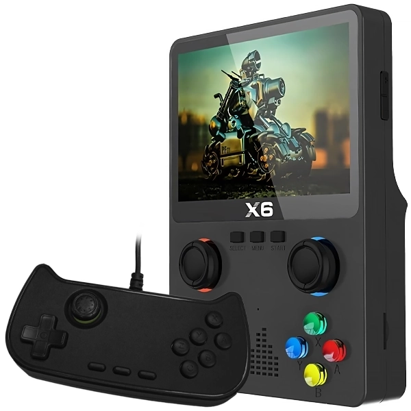 Console Portátil X6 32GB de 3" com 10.000 Jogos - Preto + Controle