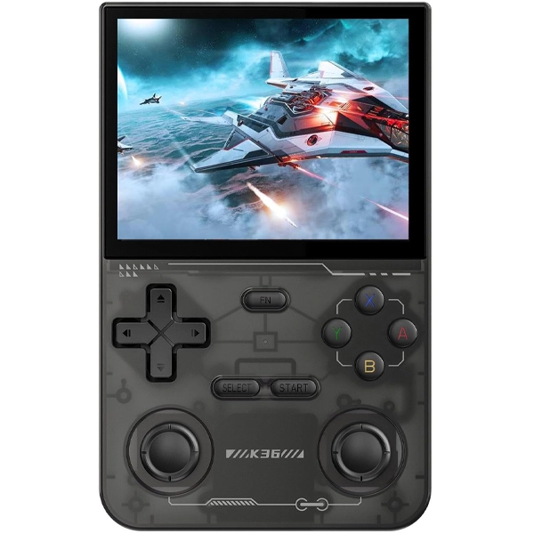 Console Portátil K36 128GB de 3.5" com 22.000 Jogos - Preto/Transparente
