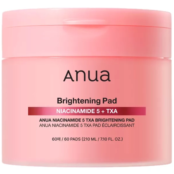 Almofadas Tônicas Anua Niacinamide 5 TXA Brightening Pad de 60 Unidades