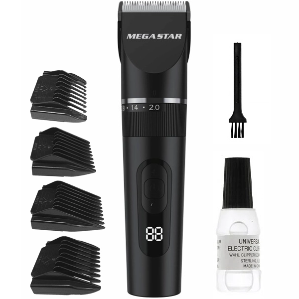 Máquina de Cortar Cabello Megastar GWE038 Profissional Recargable - Negra