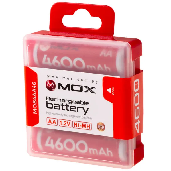 PILHA MOX RECARREGAVEL MOB4AA46 4600MAH AA C/4UNIDADES
