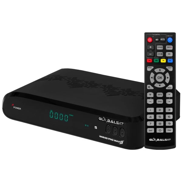 Receptor FTA Globalsat GS-240 Pro Max S con Wi-Fi - Negro