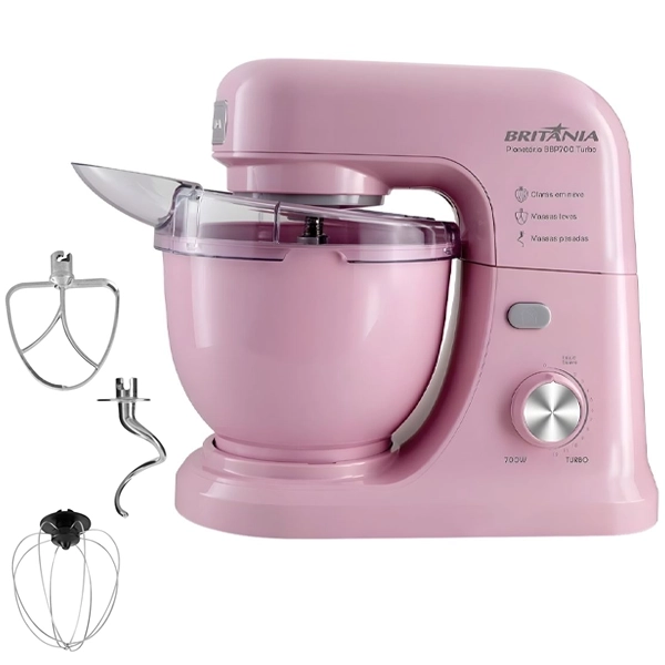 Batidora Britânia Planetária BBP700RS Turbo 12 Velocidades 700 watts 220V ~ 50/60 Hz - Rosa
