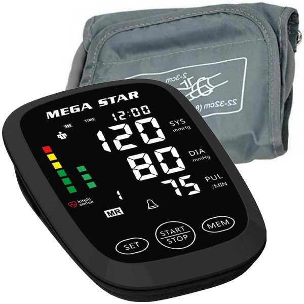 Aparato de Presión Digital para Brazo MegaStar HT568G Pantalla LCD - Negro