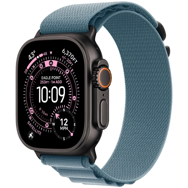 Apple Watch Ultra 3 49 mm/L MF254LW A3281 GPS + Celular - Black Titanium/Light Blue Alpine Loop