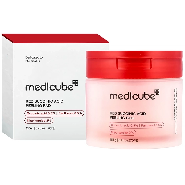 Almofadas Esfoliantes Medicube Red Succinic Acid Peeling Pad de 70 Unidades