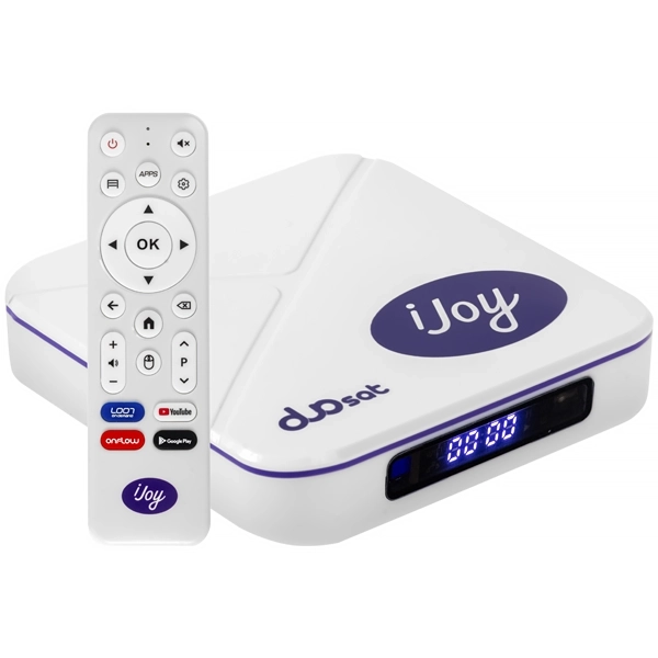 Receptor FTA Duosat Ijoy 4K Ultra HD IPTV con Wi-Fi - Blanco