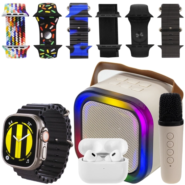 Kit Reloj K15 Combo 49 mm con Bluetooth + Auricular Inalámbrico + Speaker con Micrófono - Beige