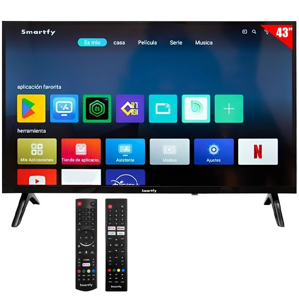 Smart TV LED 43" Smartfy STV43B Full HD Android TV Wi-Fi con Conversor Digital