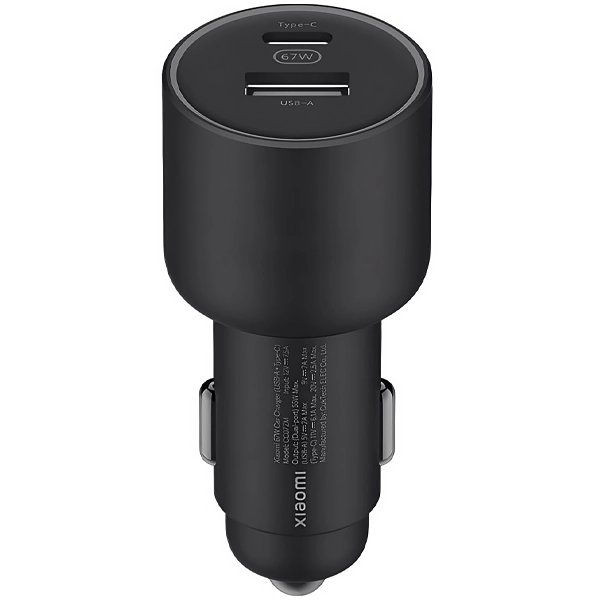 Cargador para Auto Xiaomi 67W Car Charger CC07ZM USB/USB-C + Cable USB-C - Negro