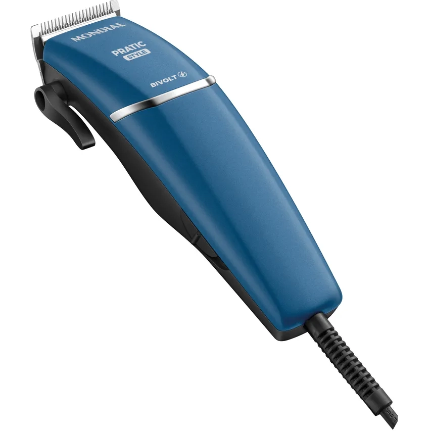 Máquina de Cortar Cabello Mondial Pratic Style CR-10-BI Bivolt  - Negra/Azul