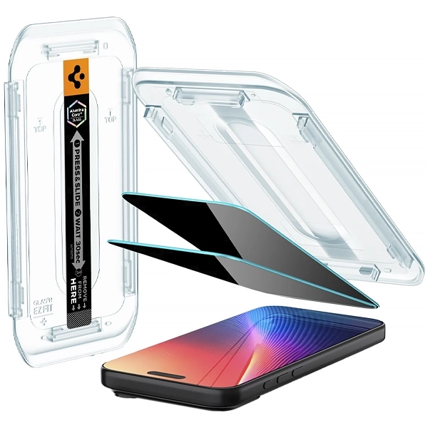 Protector de Pantalla para iPhone 16/17 y 17 Pro Spigen GlastR EZ Fit Privacy AGL07929 - 2 Unidades