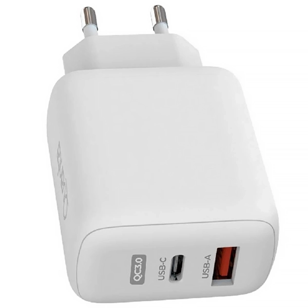 Adaptador de Enchufe Quanta QTCCR45 USB/USB-C de 45 watts - Blanco