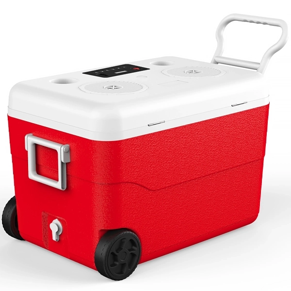 Conservadora Térmica para Auto MegaStar CB60R de 60 Litros con Speaker y Bluetooth - Rojo/Blanco