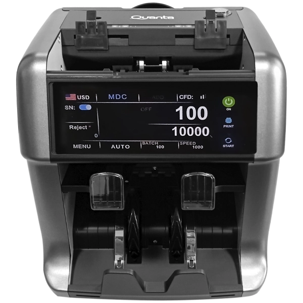Contador y detector de Dinero Quanta QTCDD30 para 500 Billetes Bivolt - Gris/Preto