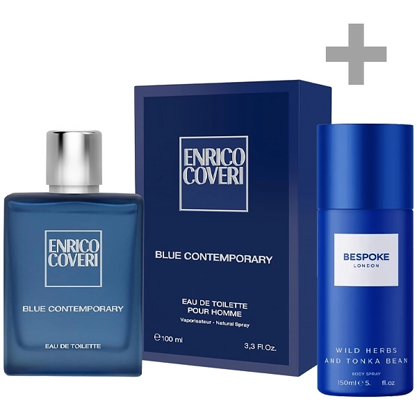 Perfume Masculino Enrico Coveri Blue Contemporary EDT 100 ml + Desodorante Corporal Bespoke