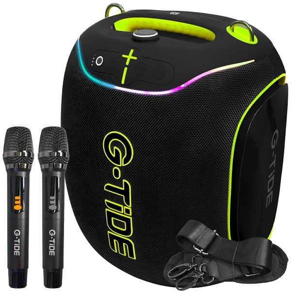 Caja de Sonido G-TiDE Thunder Bass Max de 300 watts con Bluetooth/USB/Auxiliar - Negro/Verde