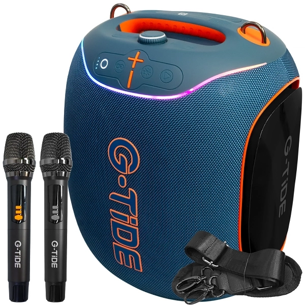 Caja de Sonido G-TiDE Thunder Bass Max de 300 watts con Bluetooth/USB/Auxiliar - Azul/Naranja