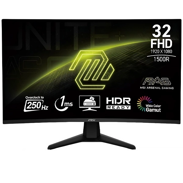 Monitor Gamer Curvo MSI MAG 32C6X de 31.5" Full HD 250Hz 1 ms MPRT con DisplayPort/HDMI