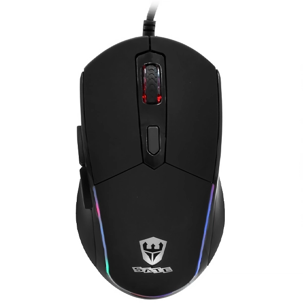 Mouse Gaming Satellite A-566 USB hasta 7.200 DPI - Negro