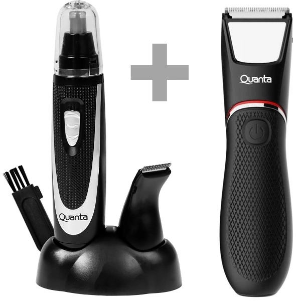 Kit Recortador de Pelos Quanta QTCAS21 Recargable + Depilador Nasal QTCET21