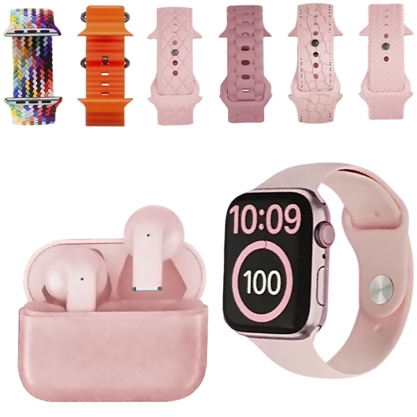 Kit Reloj K11-Combo Mini con Bluetooth - Rose Gold + Auricular Inalámbrico