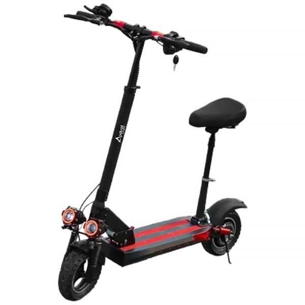 Monopatín Eléctrico Audisat M4 con Ruedas de 10" hasta 32 km/h - Negro/Rojo (1 Mes de Garantía)