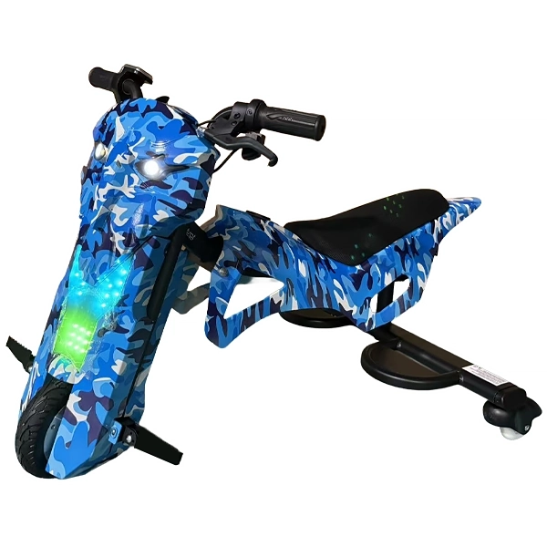 Triciclo Eléctrico Audisat Moto 8" Bluetooth/Speaker - Camouflaged Blue (1 Mes de Garantía)
