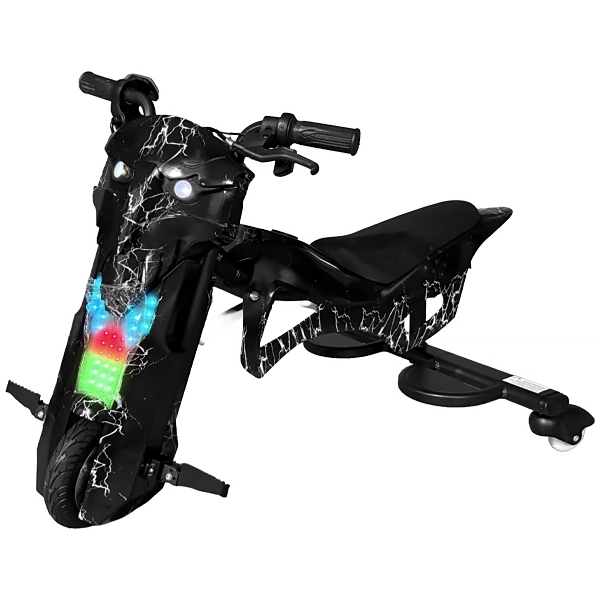 Triciclo Eléctrico Audisat Moto 8" Bluetooth/Speaker - Lightning Black (1 Mes de Garantía)