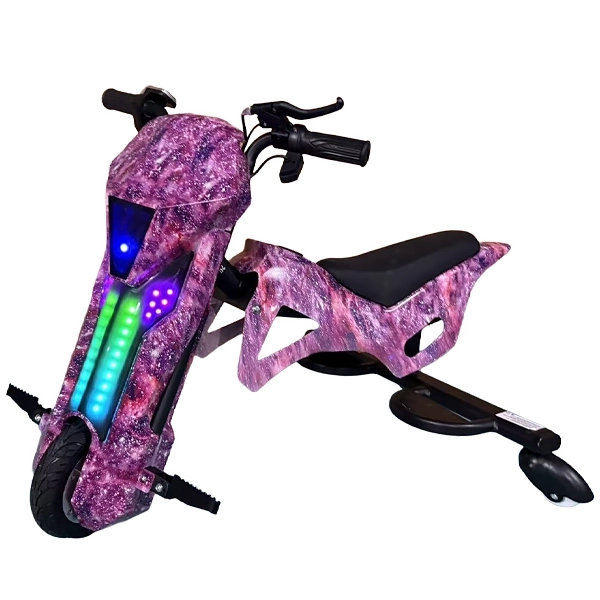 Triciclo Eléctrico Audisat Moto 8" Bluetooth/Speaker - Purple (1 Mes de Garantía)