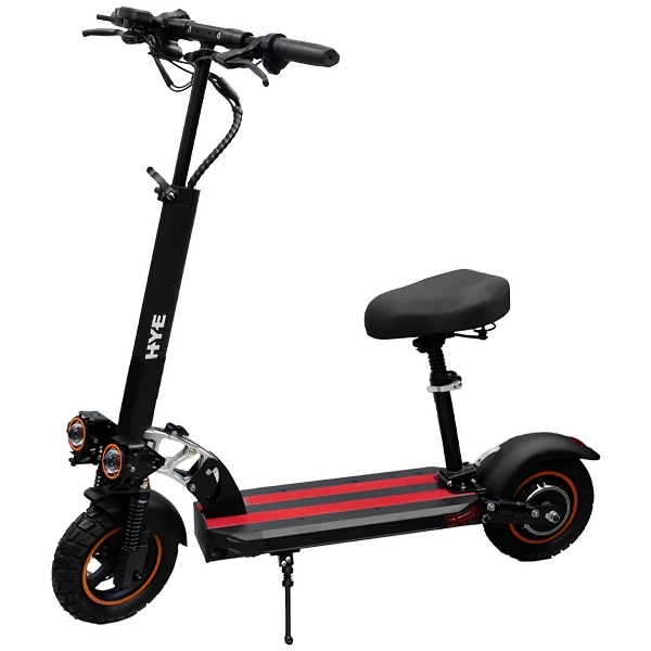Monopatín Eléctrico HYE S12 PRO con Ruedas de 10" hasta 25 km/h - Negro/Rojo
