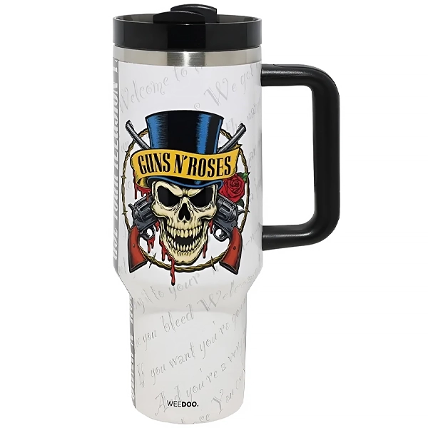 Vaso Térmico WEEDOO de 1.2 Litros - Guns N' Roses Logo (Blanco)