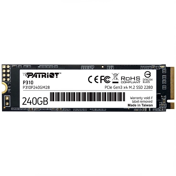 SSD de 240GB Patriot P310 M.2 PCIe NVMe - Negro