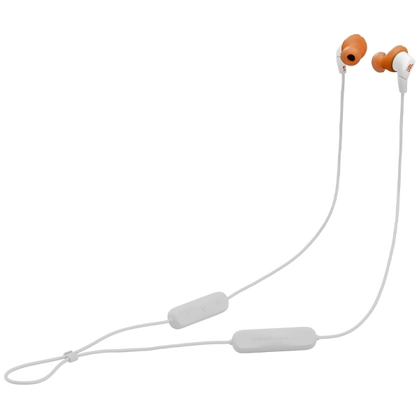 Fone de Ouvido Sem Fio JBL Endurance RUN 3 - Branco/Laranja