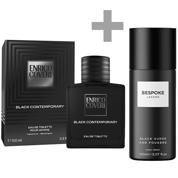 Kit Perfume Masculino Enrico Coveri Black Contemporary EDT 100 ml + Desodorante
