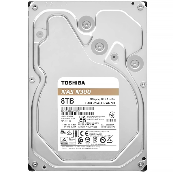 HD Interno Toshiba 8TB 3.5" NAS N300 HDWG780XZSTA 7200 rpm