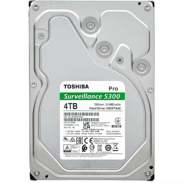 HD Interno Toshiba 4TB 3.5" S300 Pro HDWTA40UZSVAR 7200 rpm