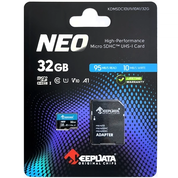 Cartão de Memória Micro SD de 32GB Keepdata Neo KDMSDC10U1V10A1/32G - Azul/Preto