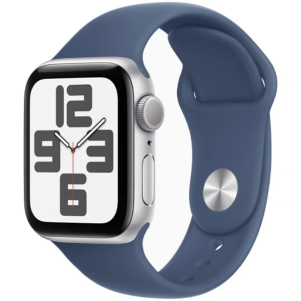 Apple Watch SE 2nd Generation 40 mm/S/M MXFV3LL A2726 GPS + Celular - Silver Aluminum/Denim Sport