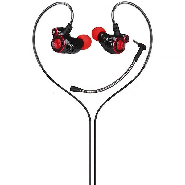 Fone de Ouvido HP Music Headset DHE-7002 com Microfone - Preto/Vermelho