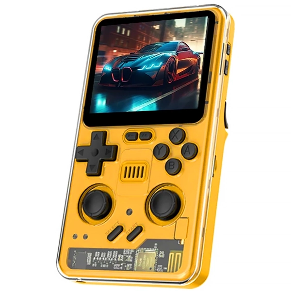 Console Portátil POWKIDDY RGB20 Pro 64GB de 3.2" com 8.000 Jogos - Amarelo