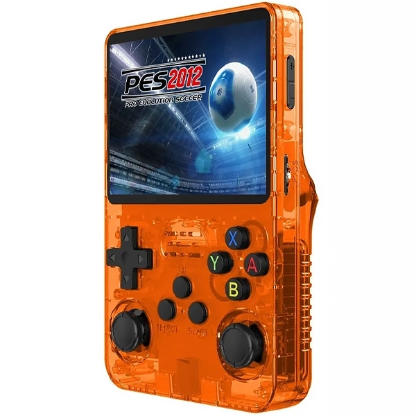 Consola Portátil R36S 128GB de 3.5" con 40.000 Juegos - Naranja Transparente