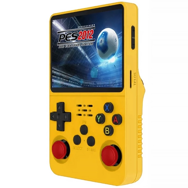 Consola Portátil R36S 128GB de 3.5" con 40.000 Juegos - Amarillo