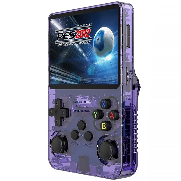 Consola Portátil R36S 128GB de 3.5" con 40.000 Juegos - Morado Transparente