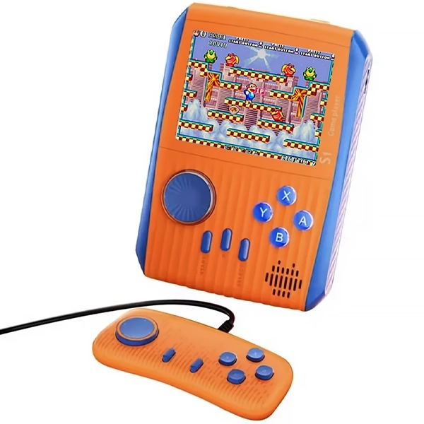 Consola Portátil Game Box S1 de 3" con 500 Juegos - Naranja/Azul + Control (Inglés/Chino)