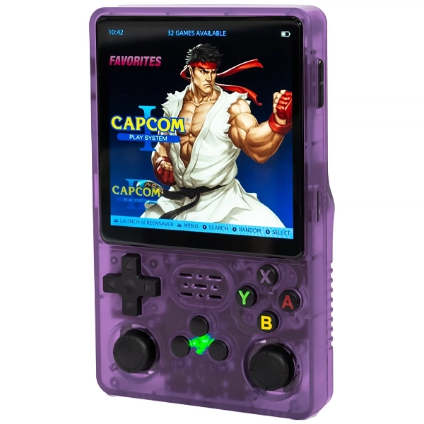 Consola Portátil R36 Plus 128GB de 4" con 21.000 Juegos - Morado