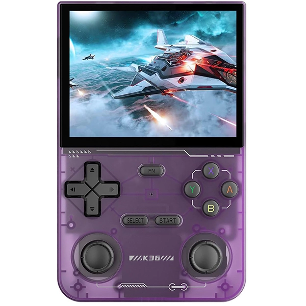 Console Portátil K36 128GB de 3.5" com 22.000 Jogos - Roxo/Transparente