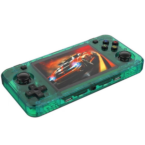 Consola Portátil R36H 128GB de 3.5" con 23.000 Juegos - Verde Transparente